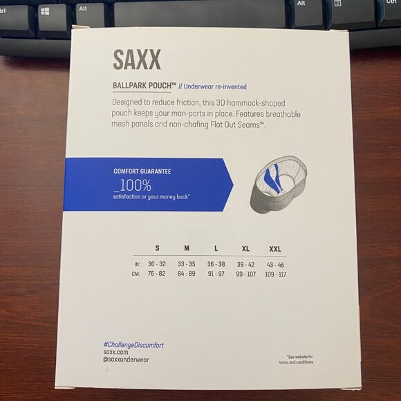 Saxx VIBE 3 pack Boxer Briefs Classic 18 Black, Gray, & Navy - Picture 3 of 3